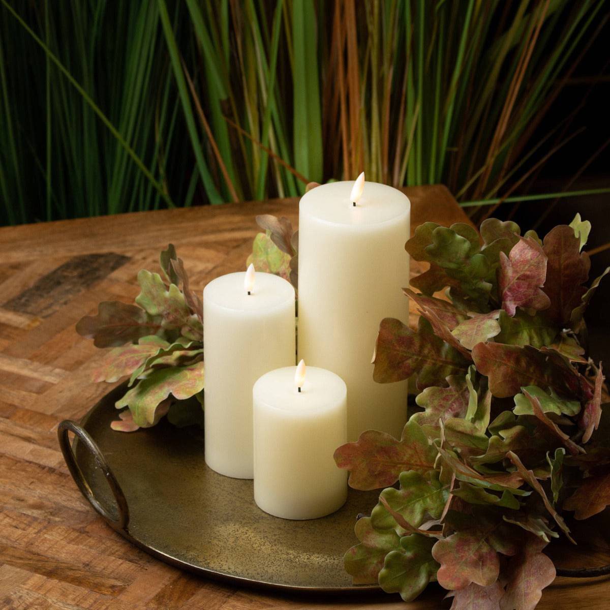 Luxe Collection Natural Glow 3.5 x 9 LED Ivory Candle - Price Crash Furniture