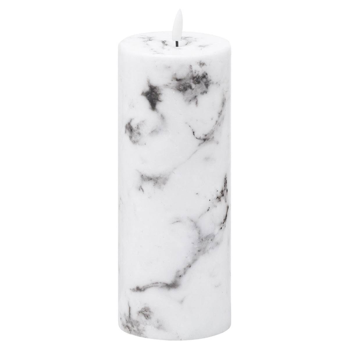 Luxe Collection Natural Glow 3.5x9 Marble Effect LED Candle - Price Crash Furniture