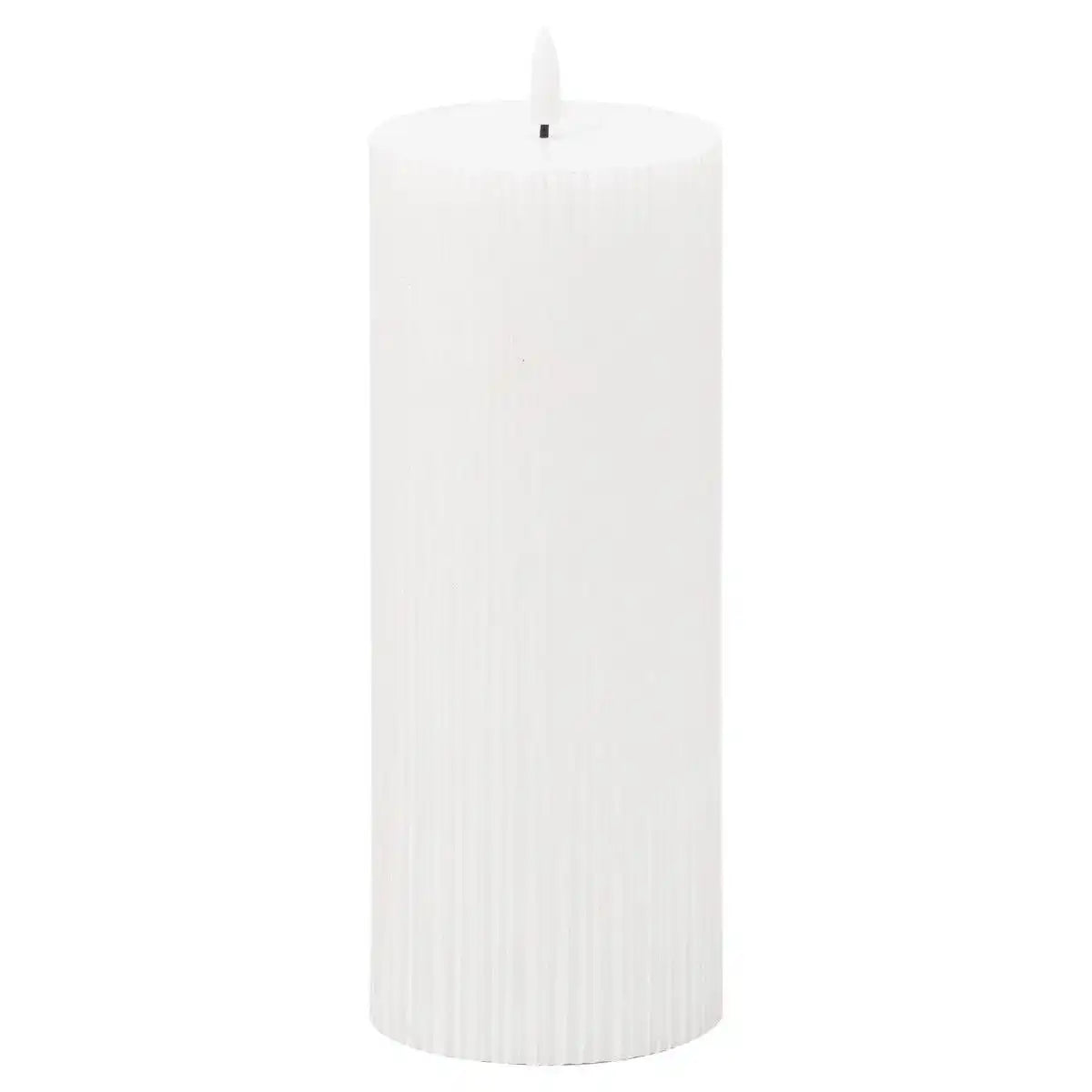Luxe Collection Natural Glow 3.5x9 Texture Ribbed LED Candle - Price Crash Furniture