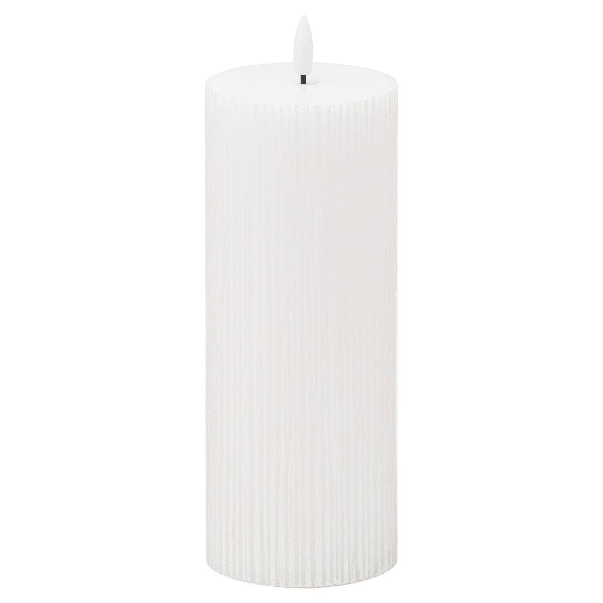 Luxe Collection Natural Glow 3x6 Textured Ribbed LED Candle - Price Crash Furniture