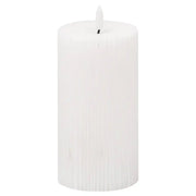 Luxe Collection Natural Glow 3x8 Textured Ribbed LED Candle - Price Crash Furniture