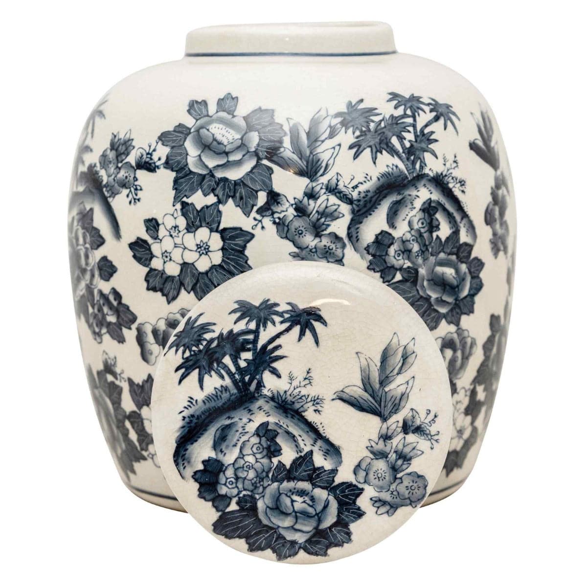 Mandela Island Grey & White 9" Ginger Jar - Price Crash Furniture