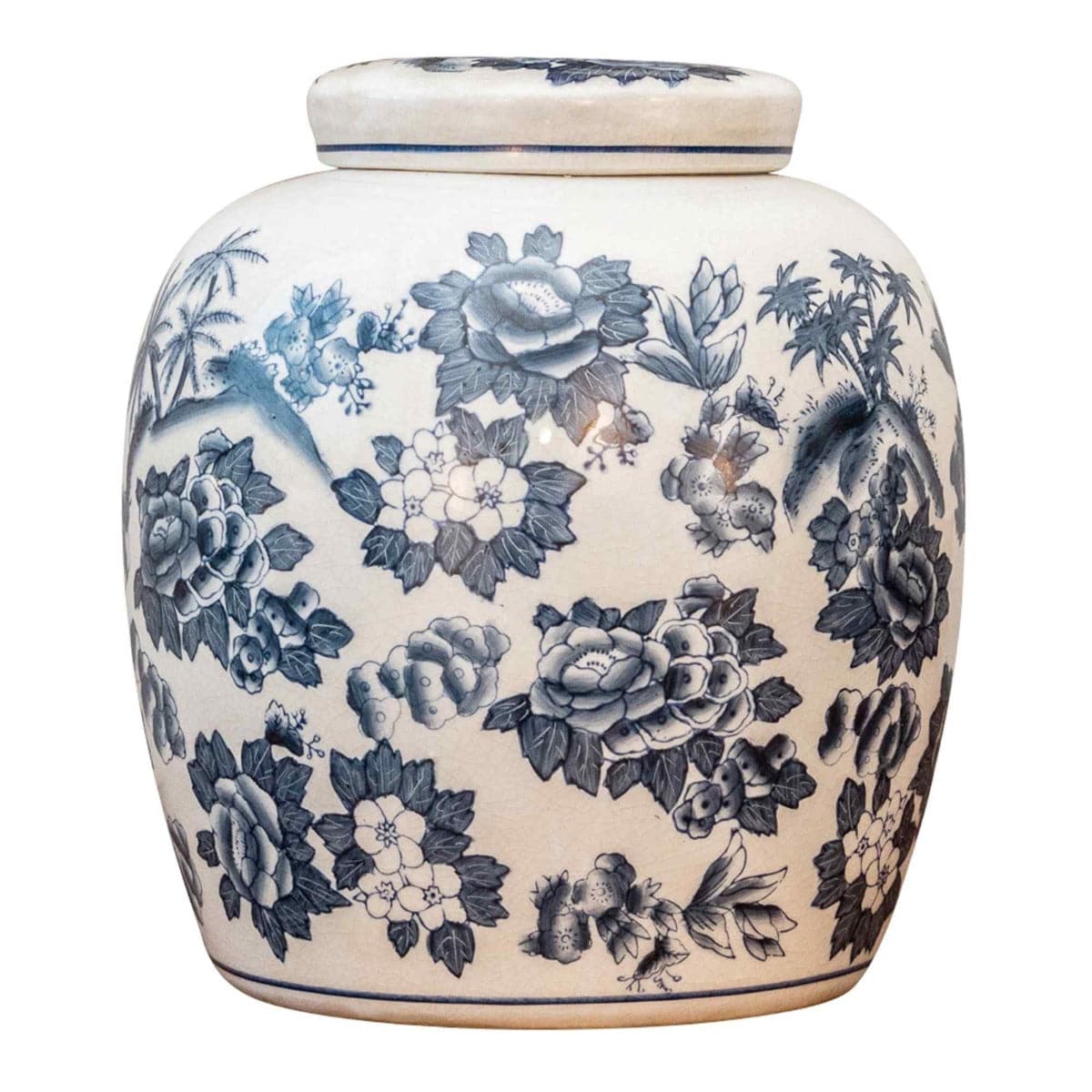 Mandela Island Grey & White 9" Ginger Jar - Price Crash Furniture