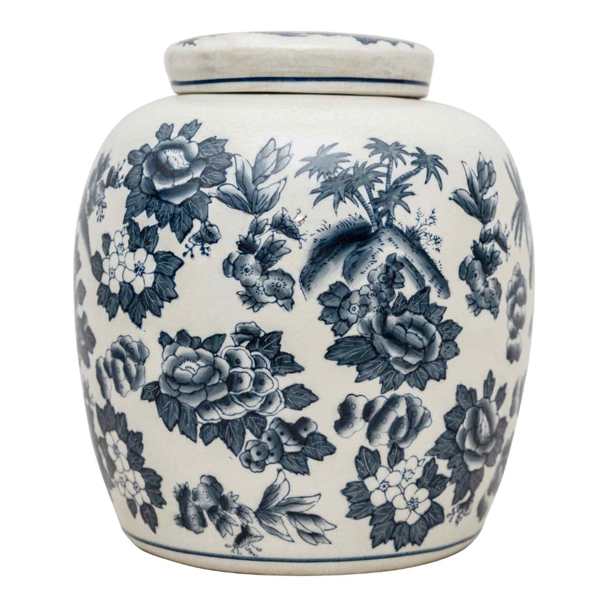 Mandela Island Grey & White 9" Ginger Jar - Price Crash Furniture