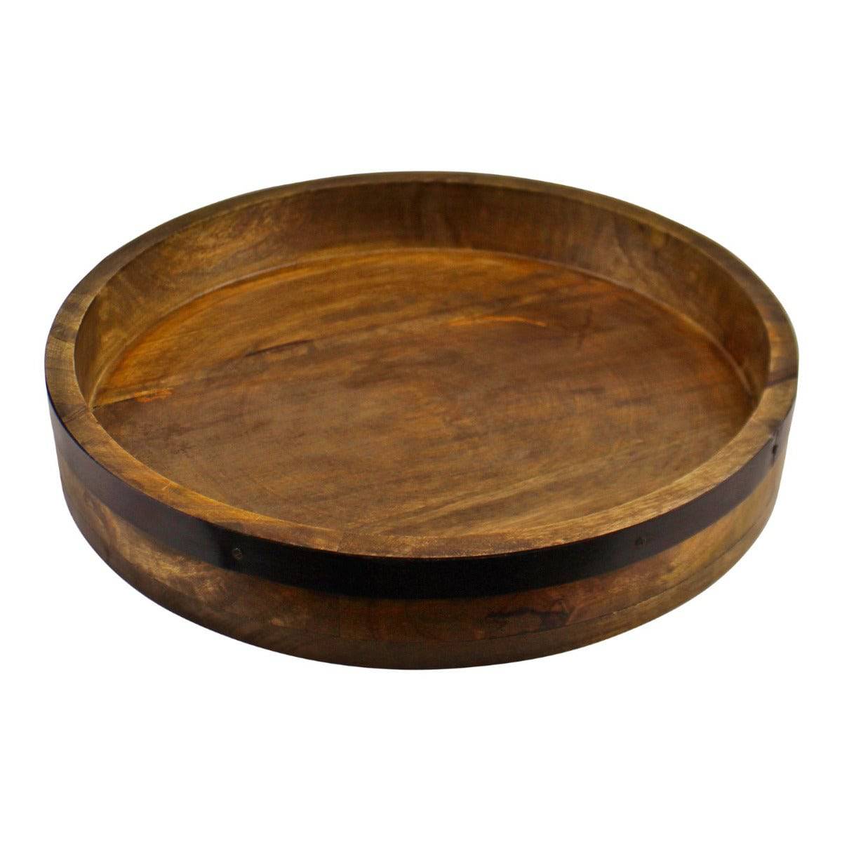 Mango Wood Circular Serving Tray, 38cm - Price Crash Furniture