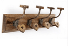 Mango Wood Heart 4 Double Coat Hooks - Price Crash Furniture