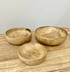 Mango Wood Round Bowls Three Piece - Price Crash Furniture