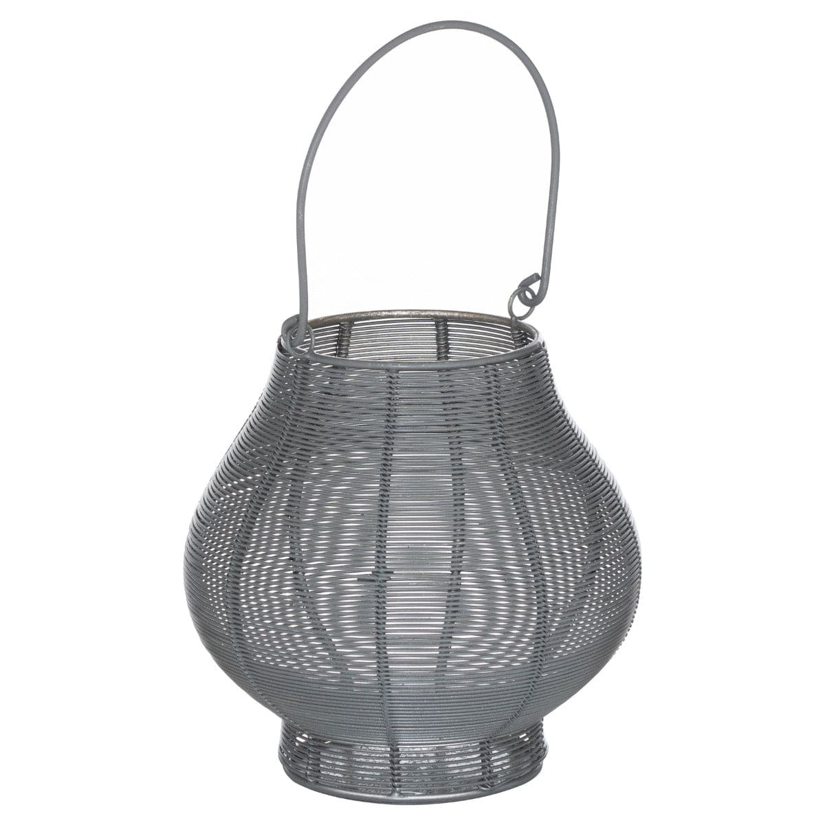 Medium Glowray Silver And Grey Bulbous Wire Lantern - Price Crash Furniture