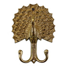 Medium Gold Metal Peacock Double Coat Hook - Price Crash Furniture