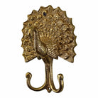 Medium Gold Metal Peacock Double Coat Hook - Price Crash Furniture