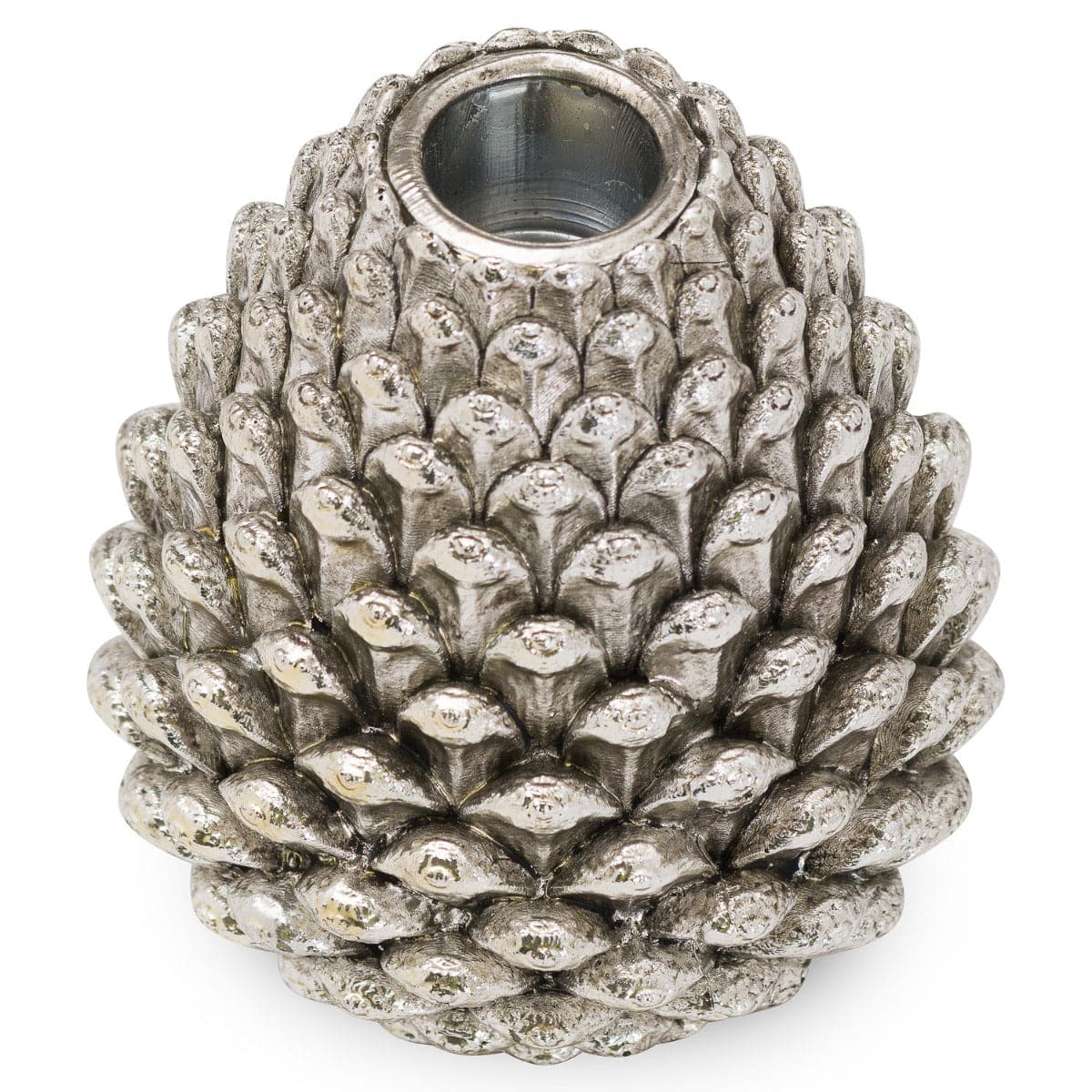 Medium Silver Pinecone Candle Holder - Price Crash Furniture