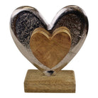 Metal and Wood Standing Heart Decoration - Price Crash Furniture