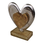 Metal and Wood Standing Heart Decoration - Price Crash Furniture