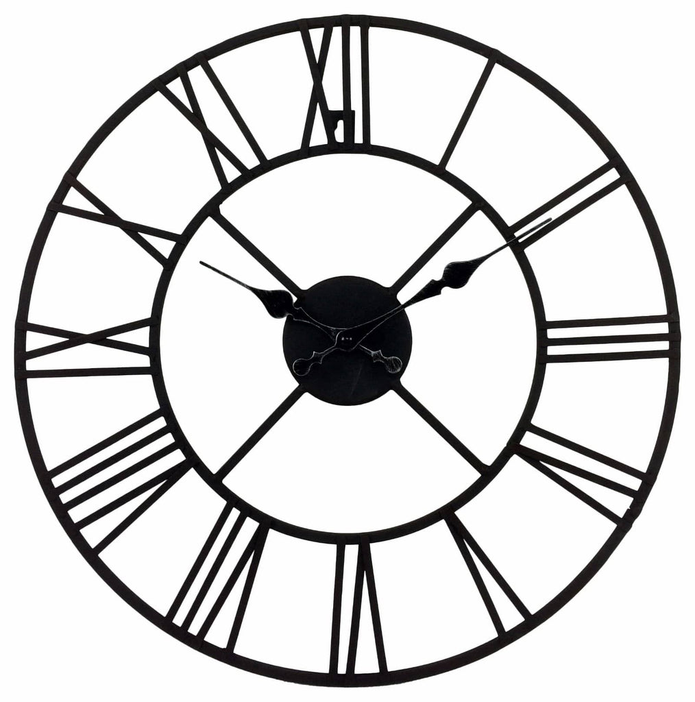 Metal Wall Clock with Roman Numerals 40cm - Price Crash Furniture