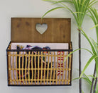 Metal & Wicker Wall Hanging Magazine Rack - Price Crash Furniture