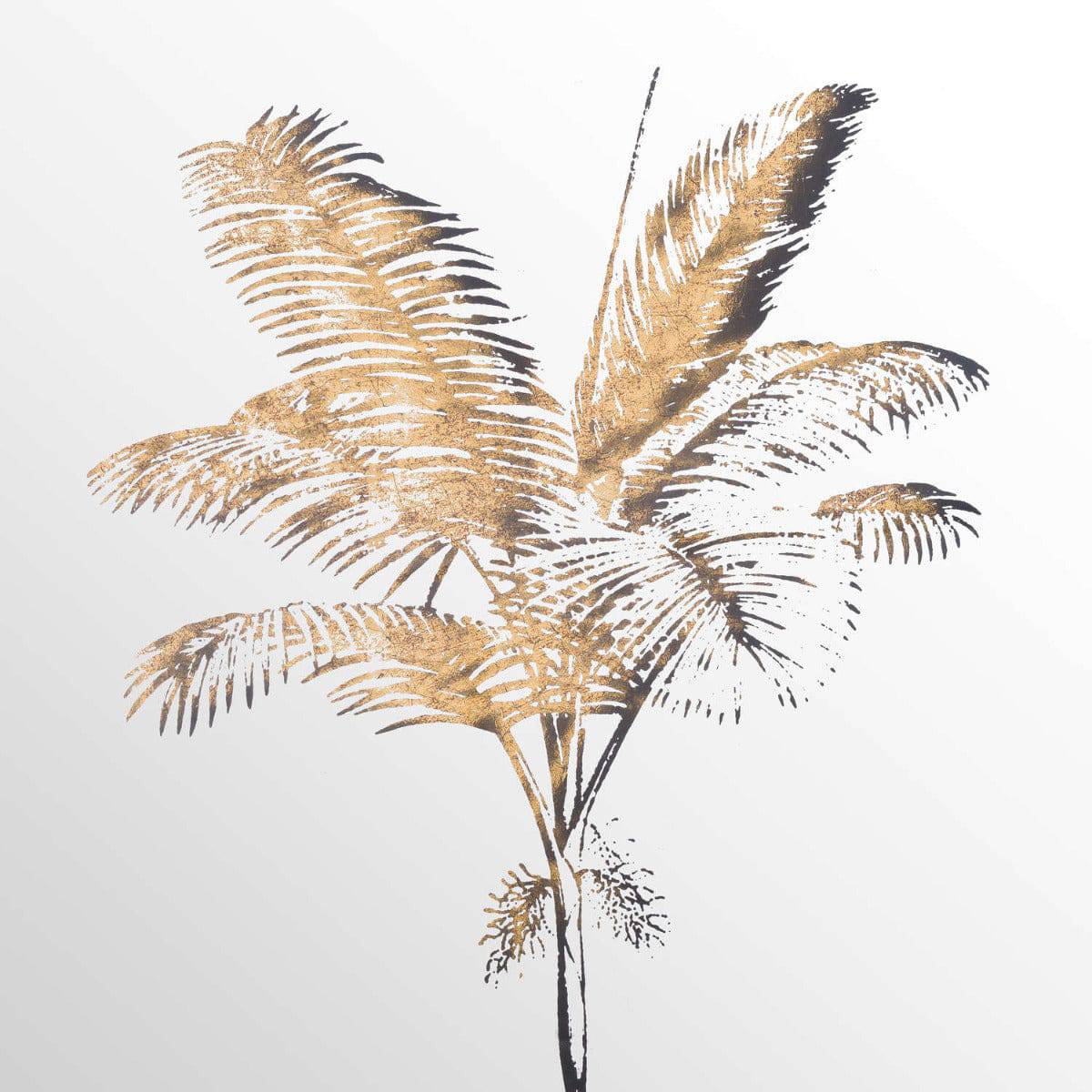 Metallic Mirrored Brass Palm Wall Art - Price Crash Furniture