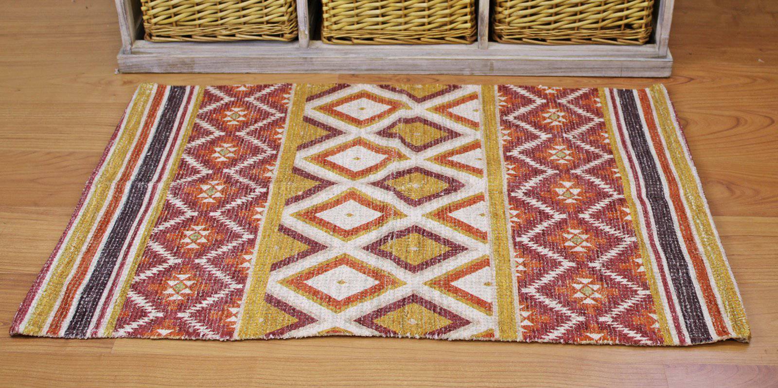 Moroccan Inspired Kasbah Rug, Diamonds and Zig Zags, 60x90cm - Price Crash Furniture