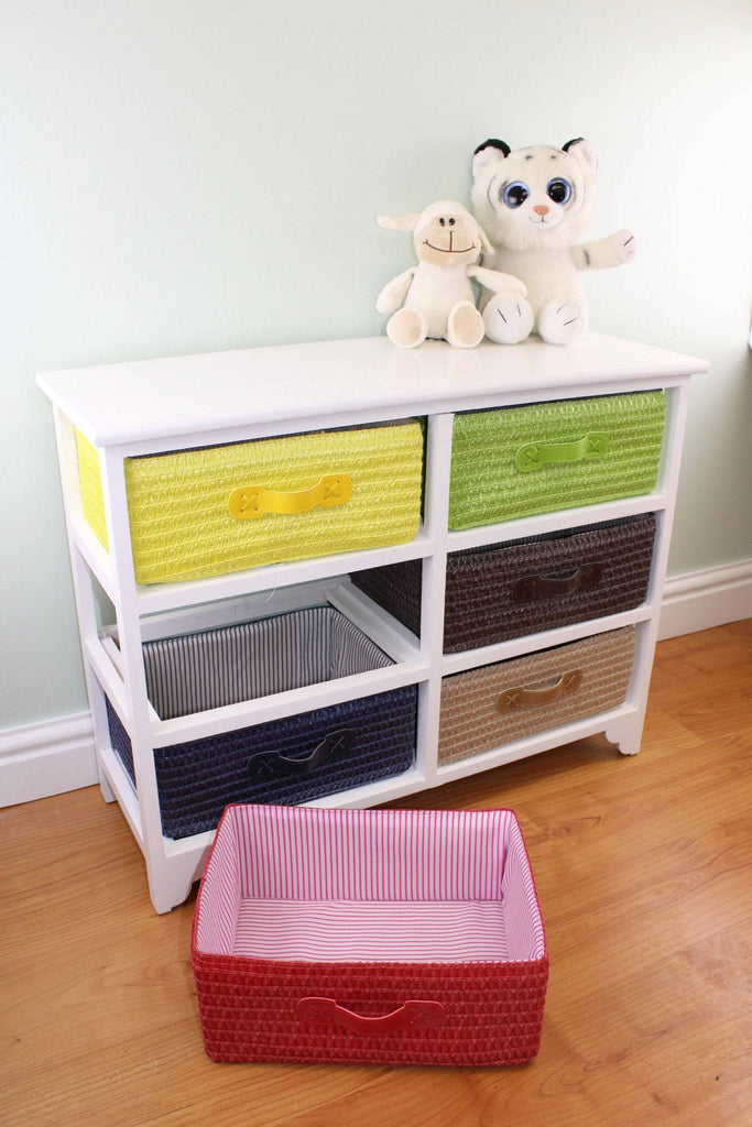 Multi Coloured 6 Drawer Storage Unit with Baskets - Price Crash Furniture