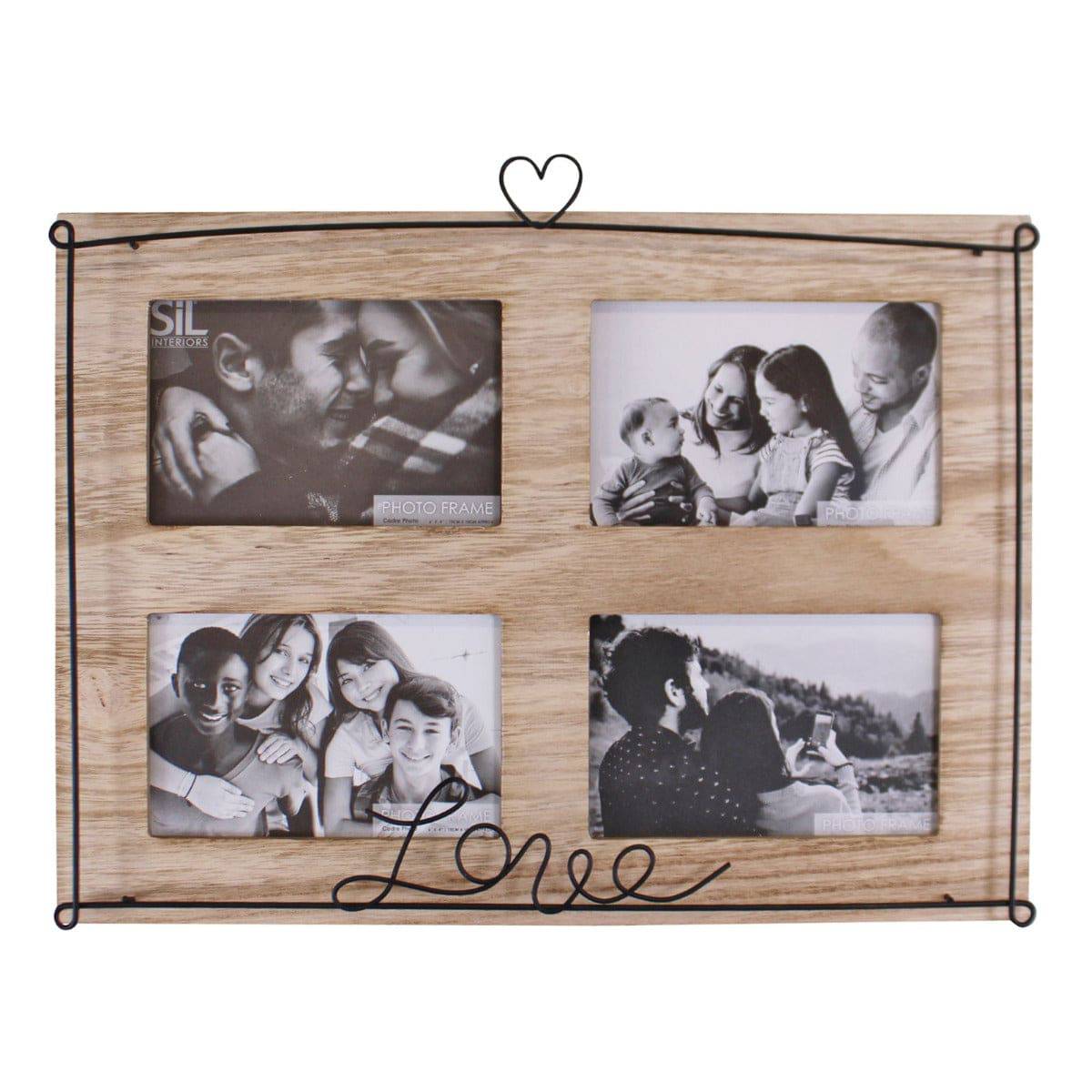 Multi Photo Frame, Holds 4 Photos, Love Design - Price Crash Furniture