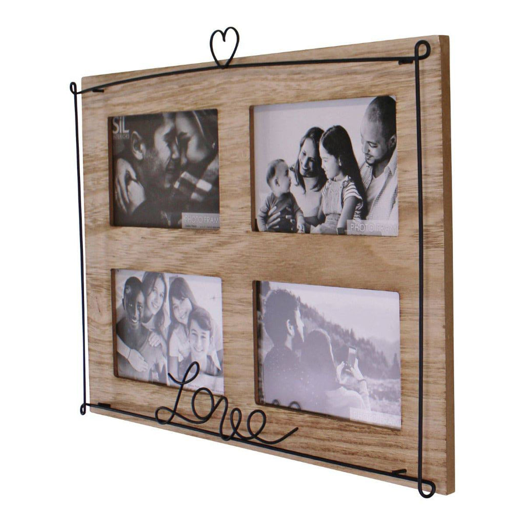 Multi Photo Frame, Holds 4 Photos, Love Design - Price Crash Furniture
