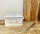 Natural Ceramic Butter Dish 19cm - Price Crash Furniture