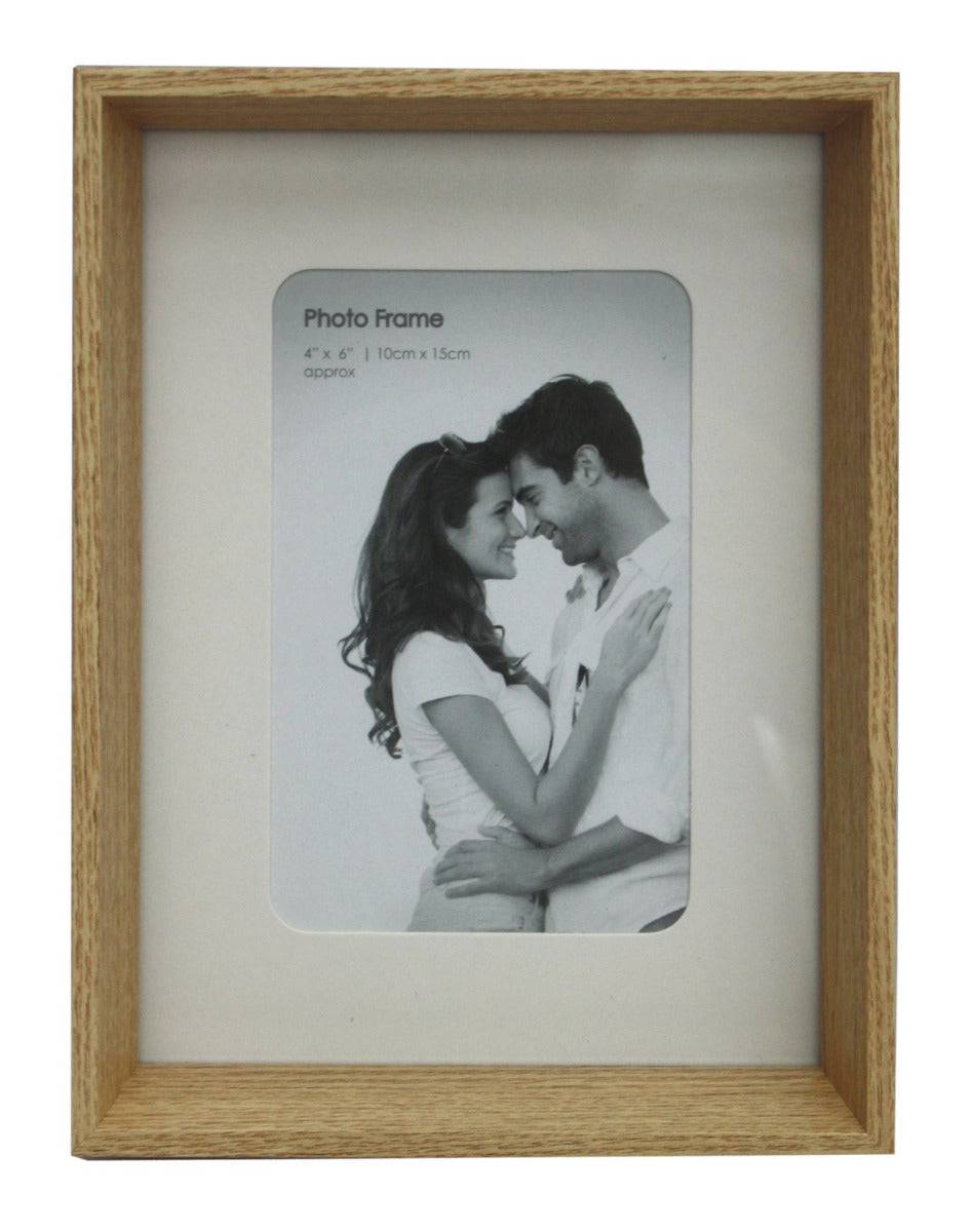 Natural Wood Box Style 4 X 6 Photo Frame - Price Crash Furniture