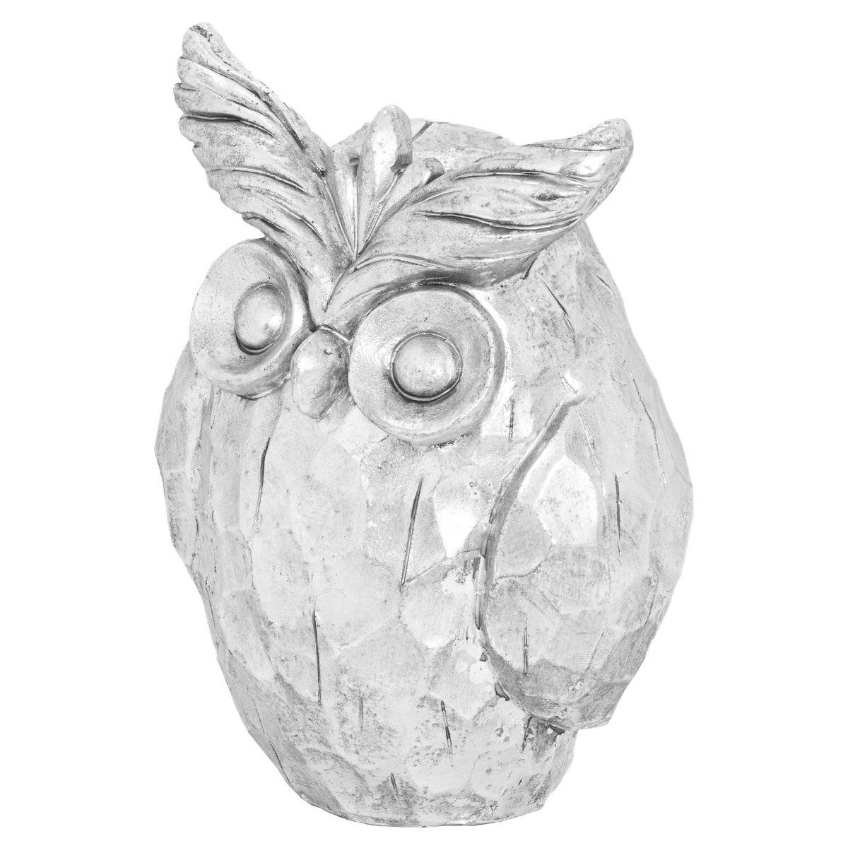 Otis The Large Silver Ceramic Owl - Price Crash Furniture