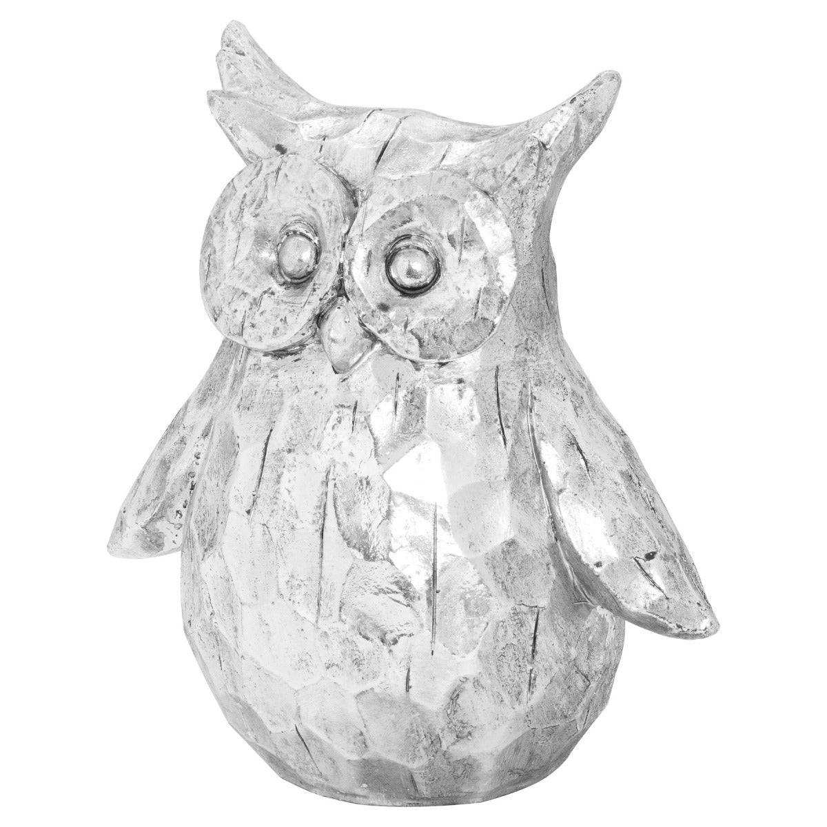 Olive The Large Silver Ceramic Owl - Price Crash Furniture