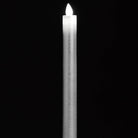 Pair Of Silver Luxe Flickering Flame LED Wax Dinner Candles - Price Crash Furniture