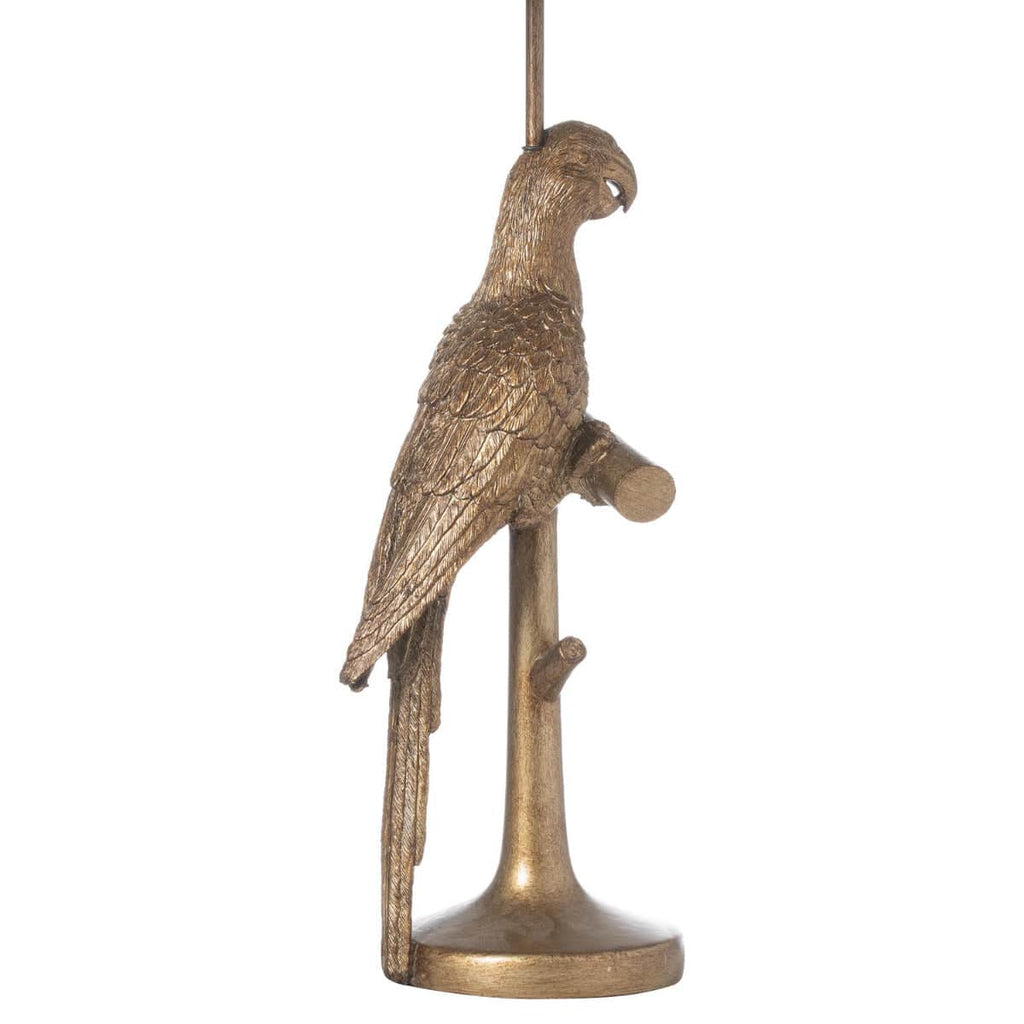 Percy The Parrot Gold Table Lamp With Teal Velvet Shade - Price Crash Furniture