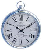 Pocket Watch Style Silver Wall Clock - Price Crash Furniture