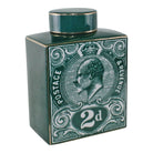 Postage Stamp Decorative Ginger Jar, Teal Green - Price Crash Furniture