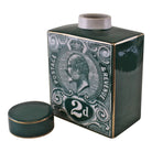 Postage Stamp Decorative Ginger Jar, Teal Green - Price Crash Furniture