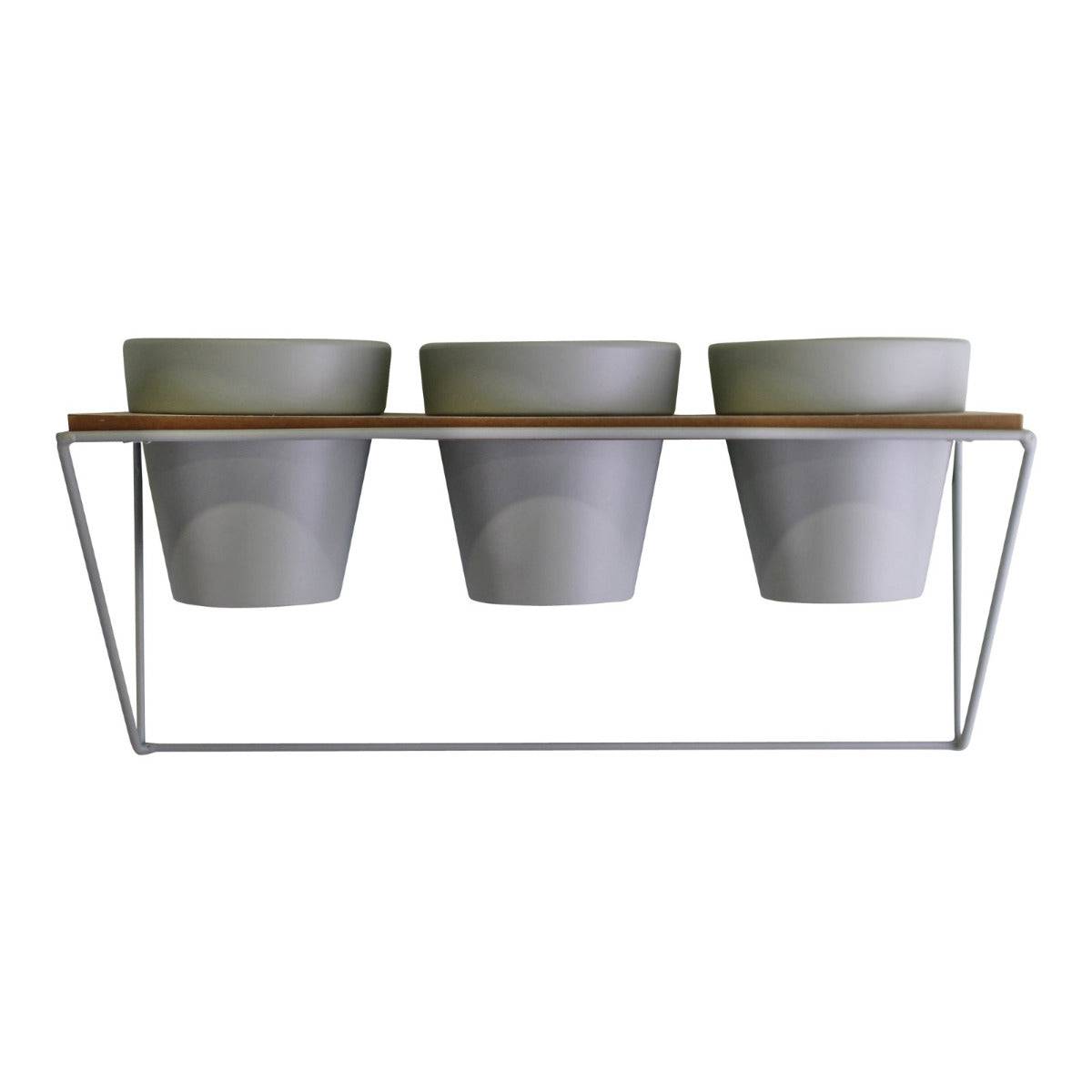 Potting Shed Triple Plant Pot Shelf, Green - Price Crash Furniture