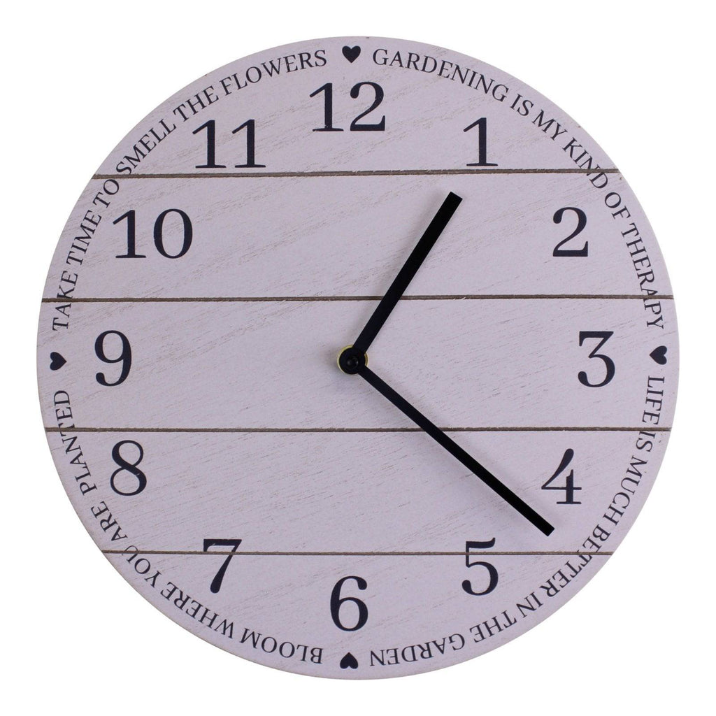 Potting Shed Wall Clock in Rustic White - Price Crash Furniture
