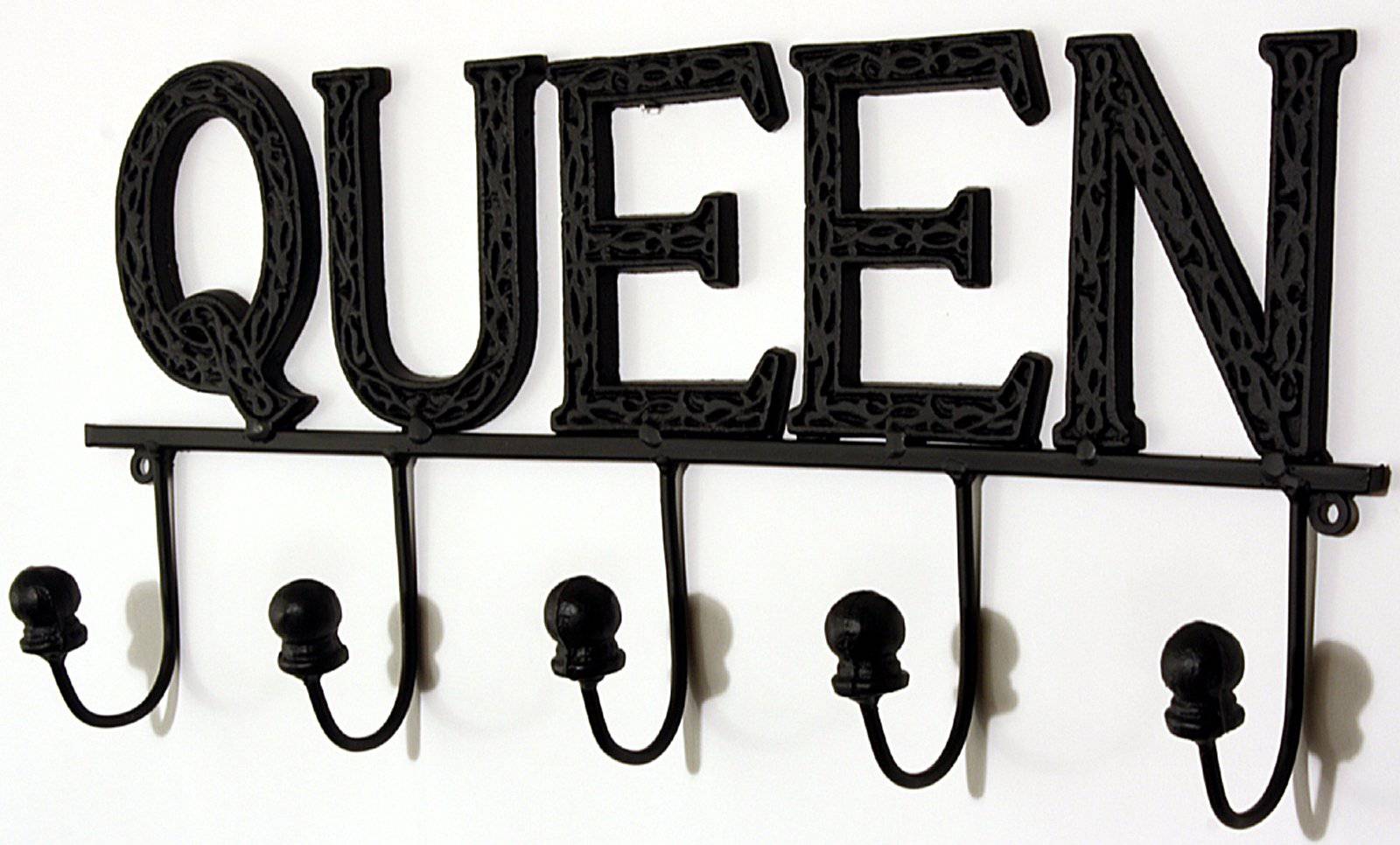 Queen Coat Hooks - 5 Hooks - Black - Price Crash Furniture