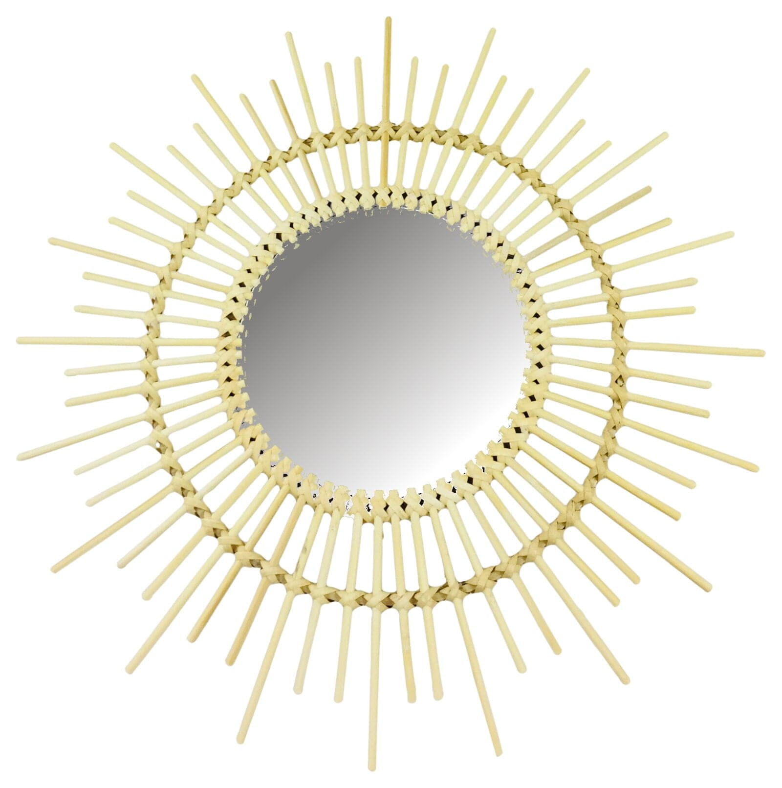 Rattan Mirror Pointed Burst Style 51cm - Price Crash Furniture