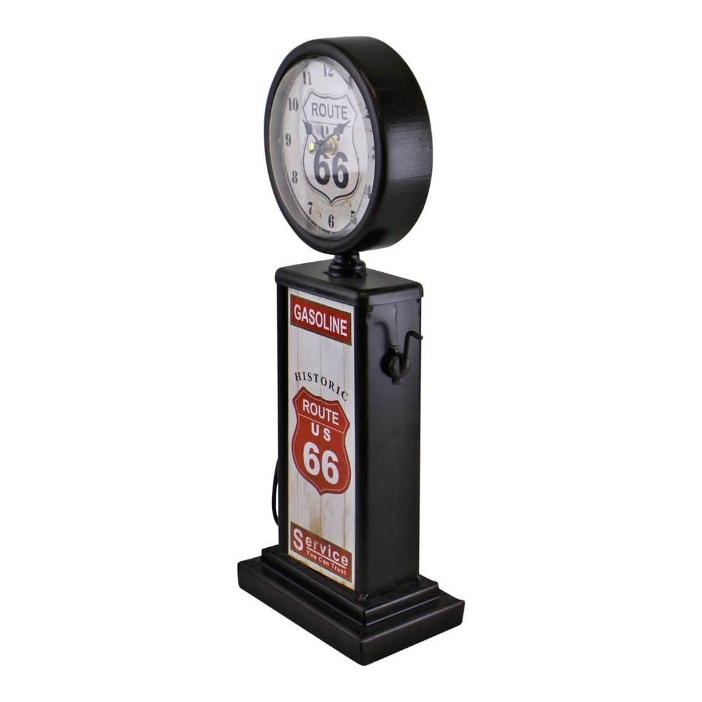 Retro Gas Pump Clock, Black, 13x34cm - Price Crash Furniture
