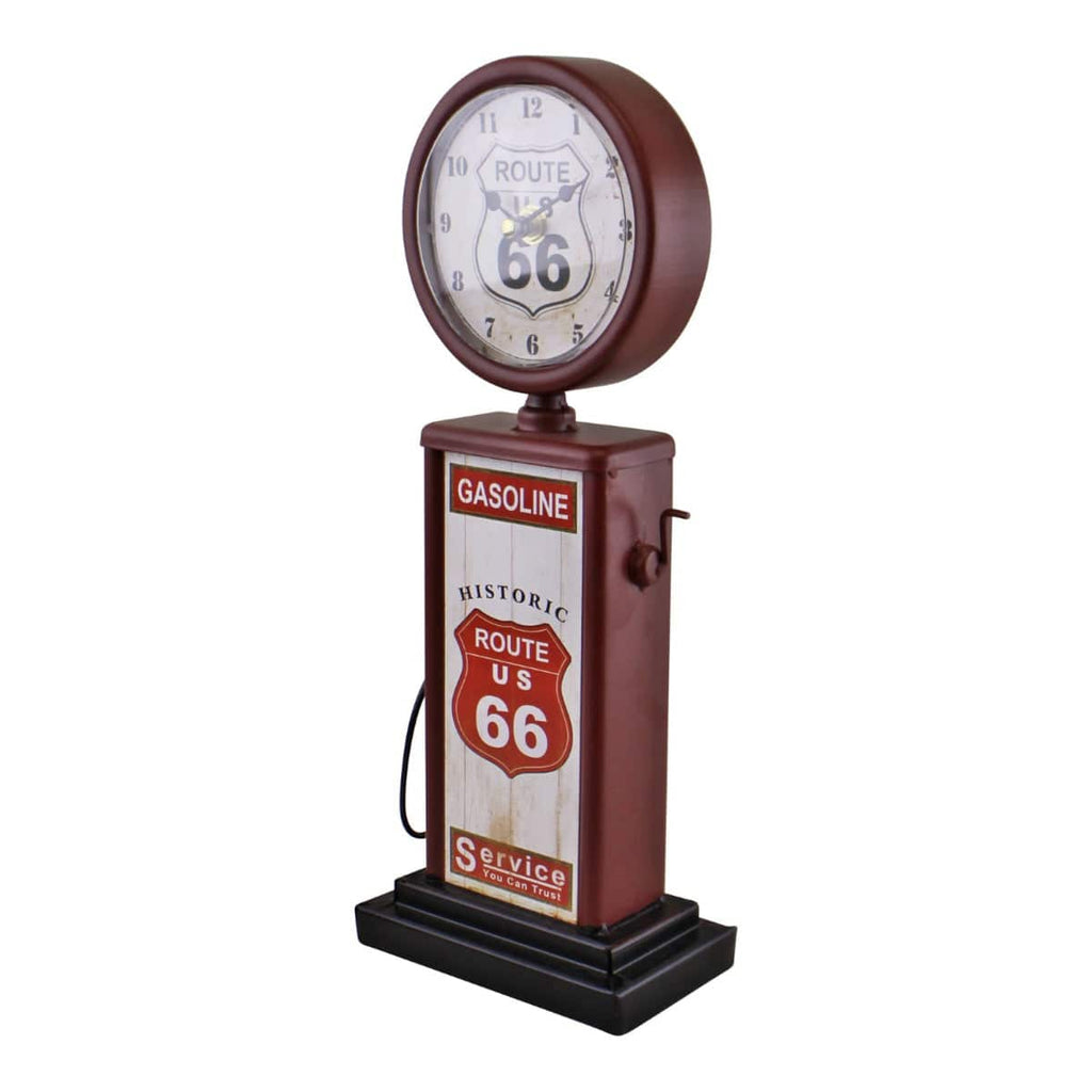 Retro Gas Pump Clock, Red 13x34cm - Price Crash Furniture