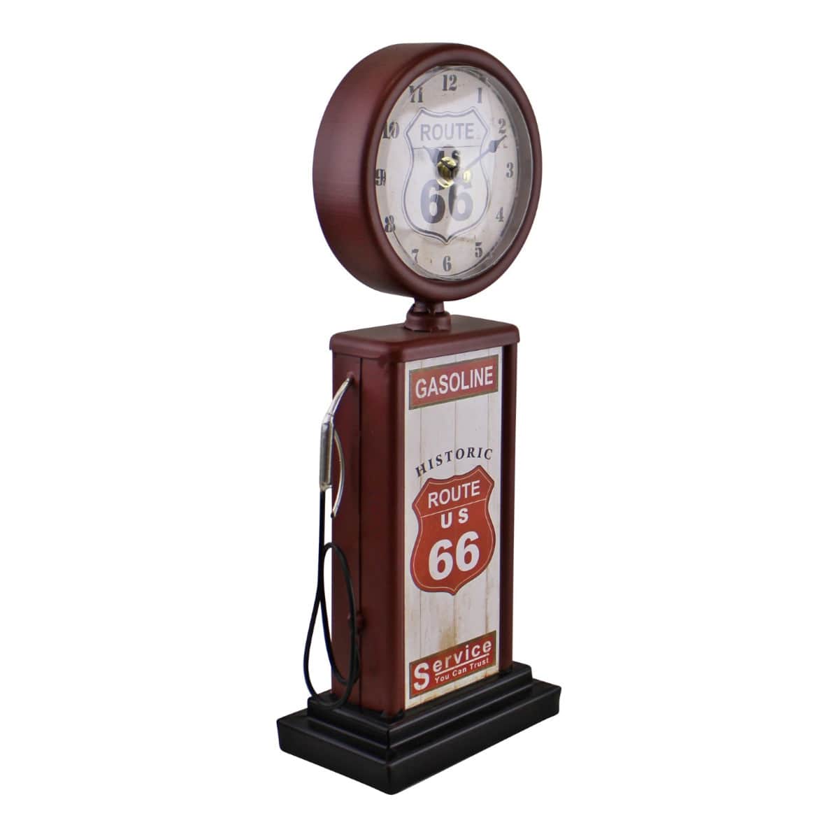 Retro Gas Pump Clock, Red 13x34cm - Price Crash Furniture