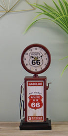 Retro Gas Pump Clock, Red 13x34cm - Price Crash Furniture