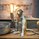 Ringo The Monkey Silver Table Lamp - Price Crash Furniture