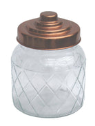 Round Glass Jar with Copper Lid - 5.5 Inch - Price Crash Furniture