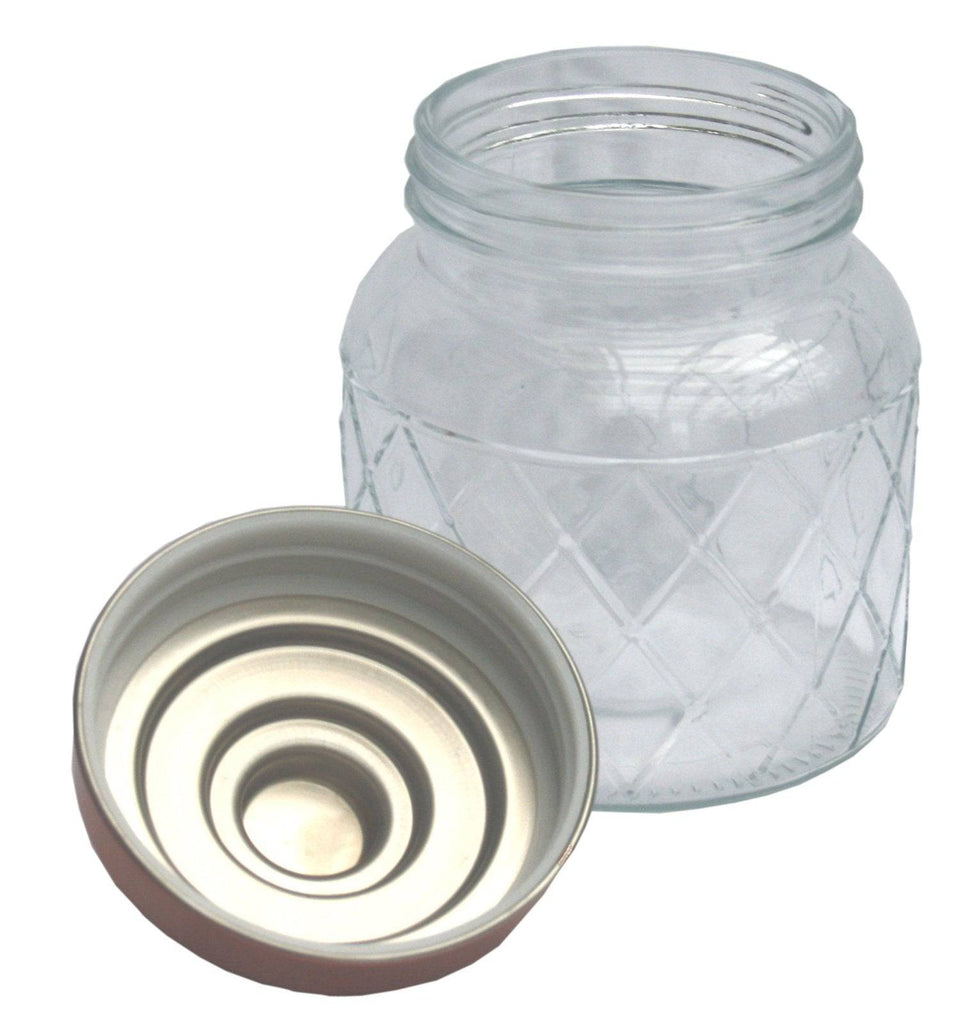 Round Glass Jar with Copper Lid - 5.5 Inch - Price Crash Furniture