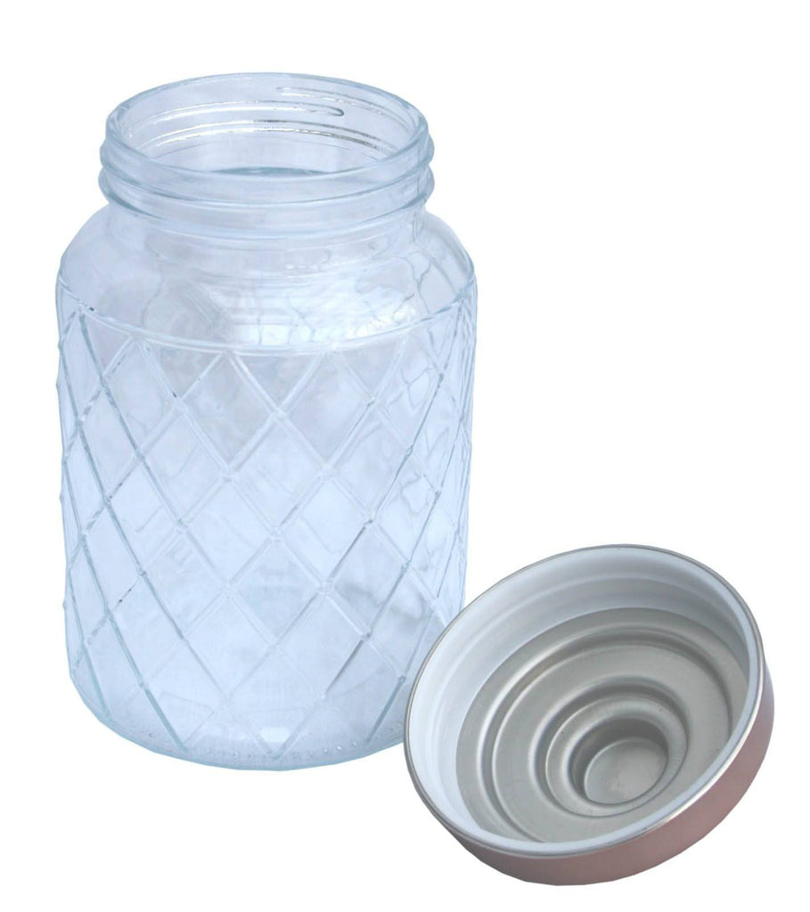 Round Glass Jar With Copper Lid - 7 Inch - Price Crash Furniture