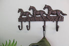 Rustic Cast Iron Coat Hooks, Three Horses - Price Crash Furniture