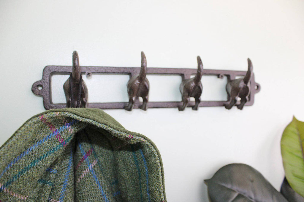 Rustic Cast Iron Dogs Tail Style Coat Hooks - Price Crash Furniture