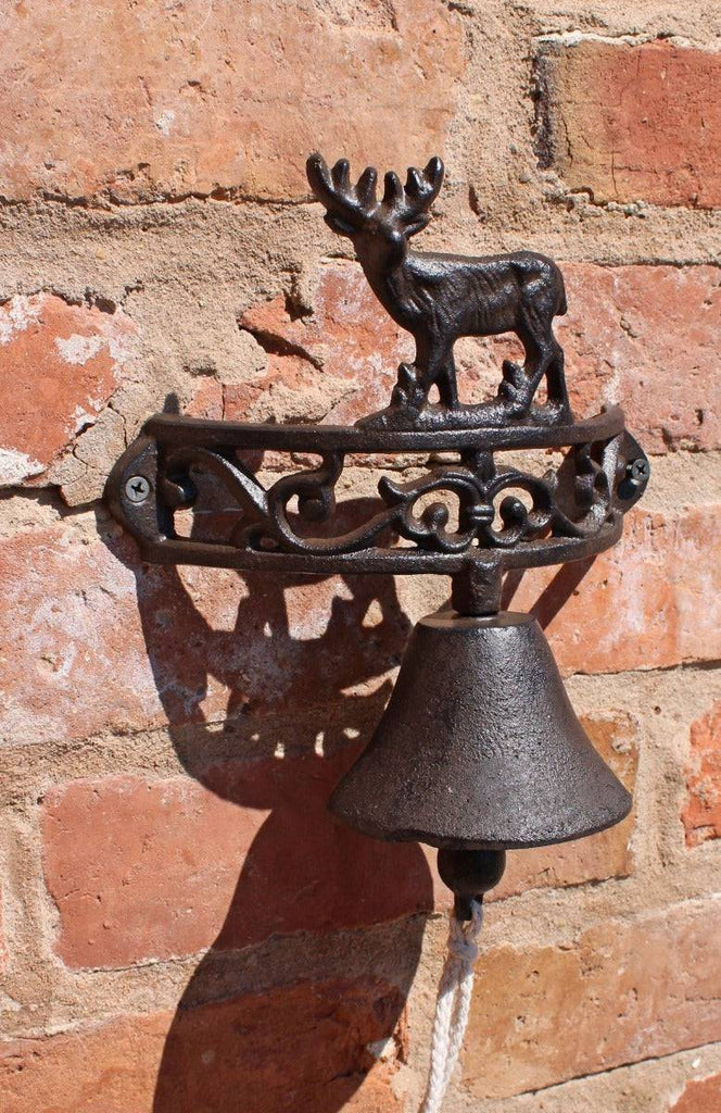 Rustic Cast Iron Wall Bell, Reindeer Standing - Price Crash Furniture