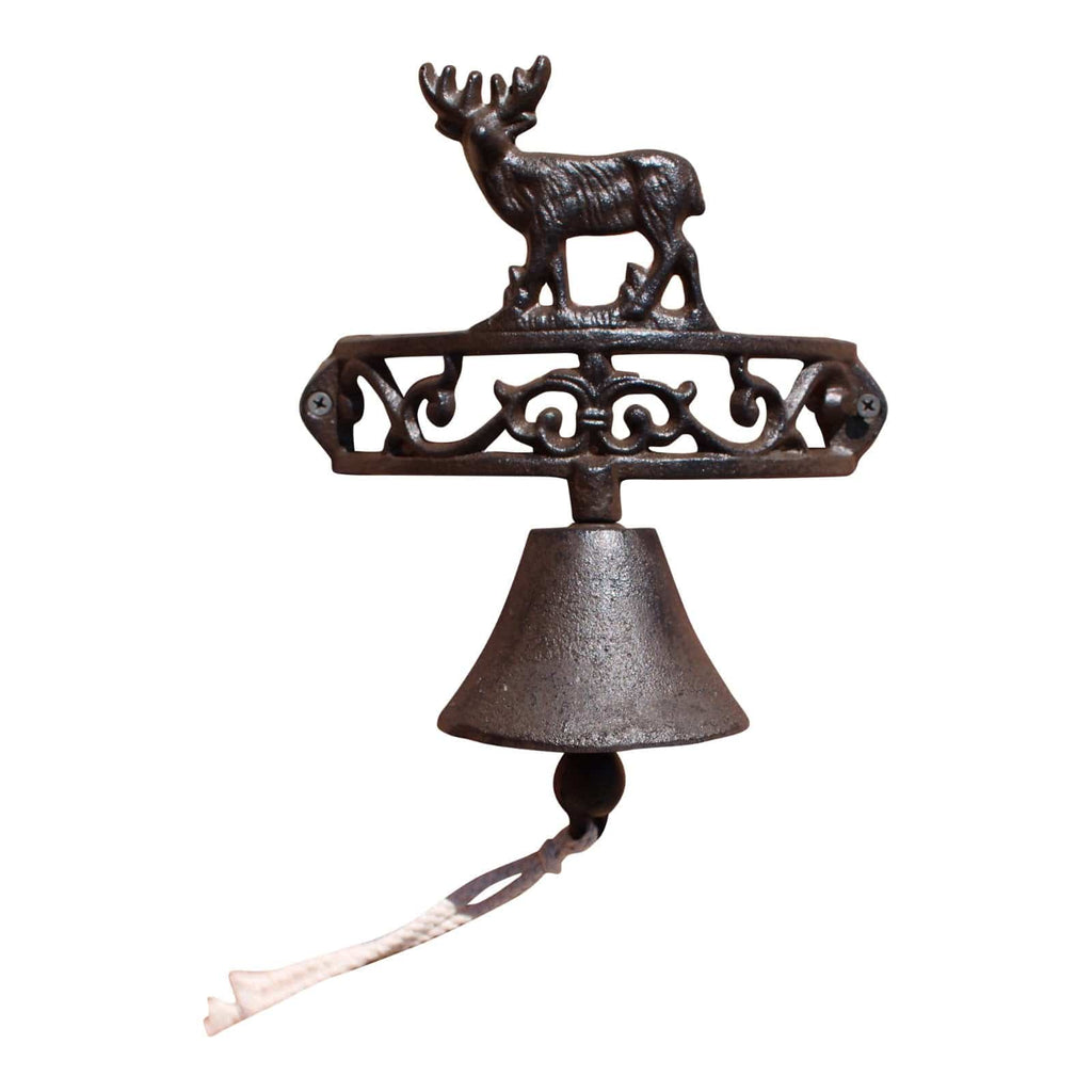 Rustic Cast Iron Wall Bell, Reindeer Standing - Price Crash Furniture