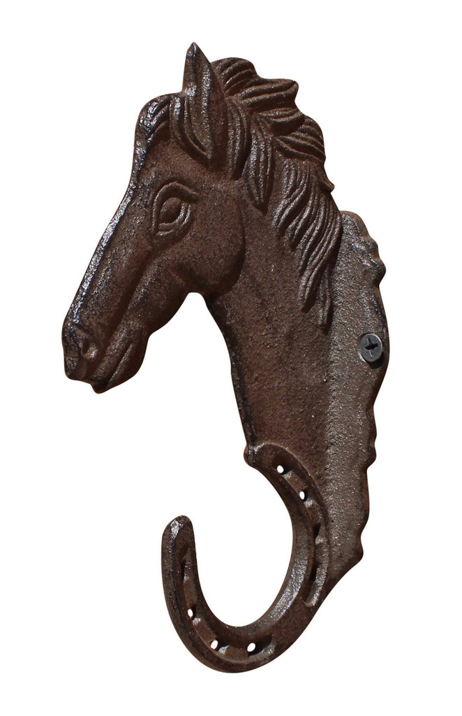 Rustic Cast Iron Wall Hook Coat Hook, Single Hook with Horse - Price Crash Furniture